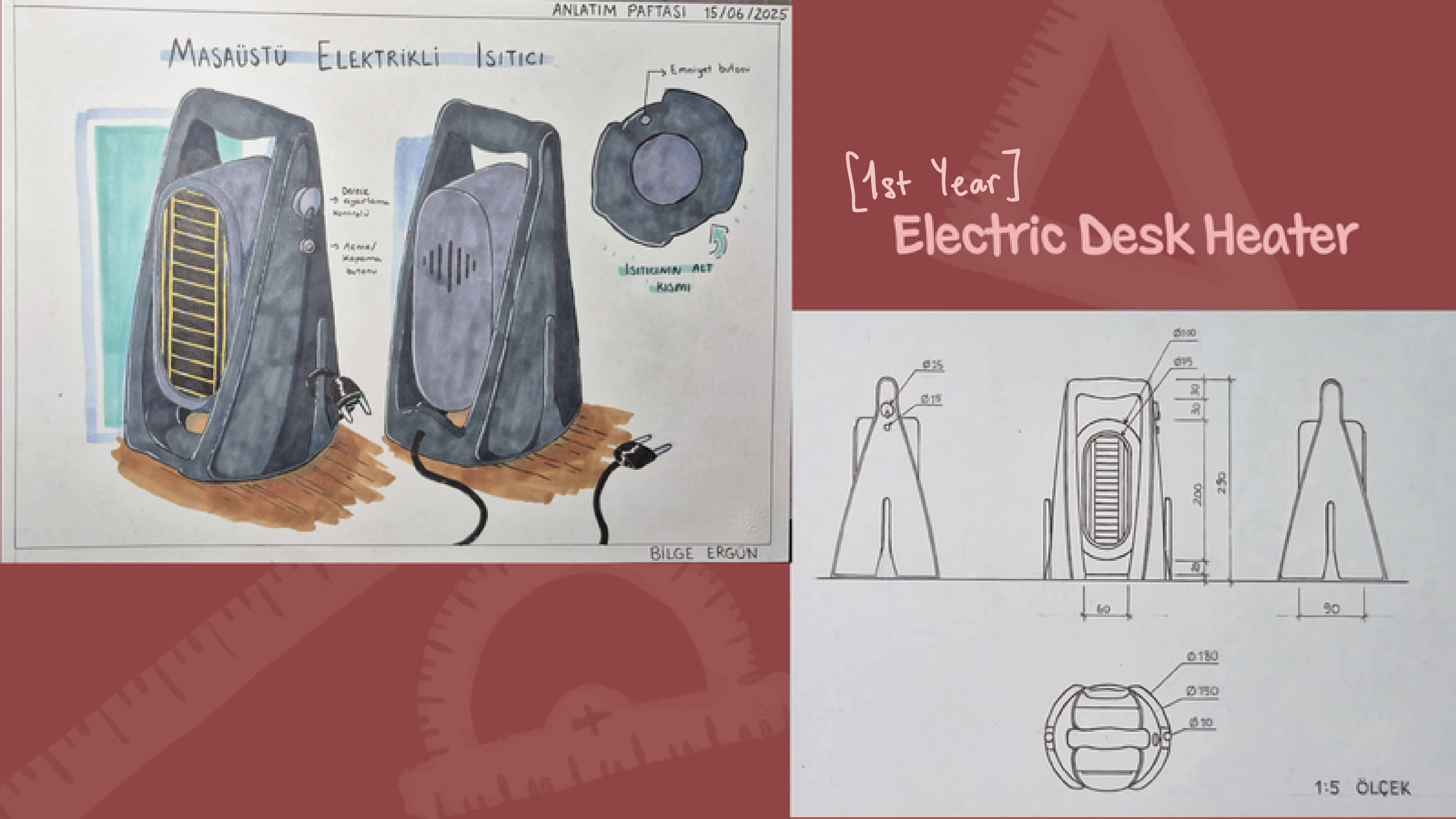 Electric desk heater marker rendering